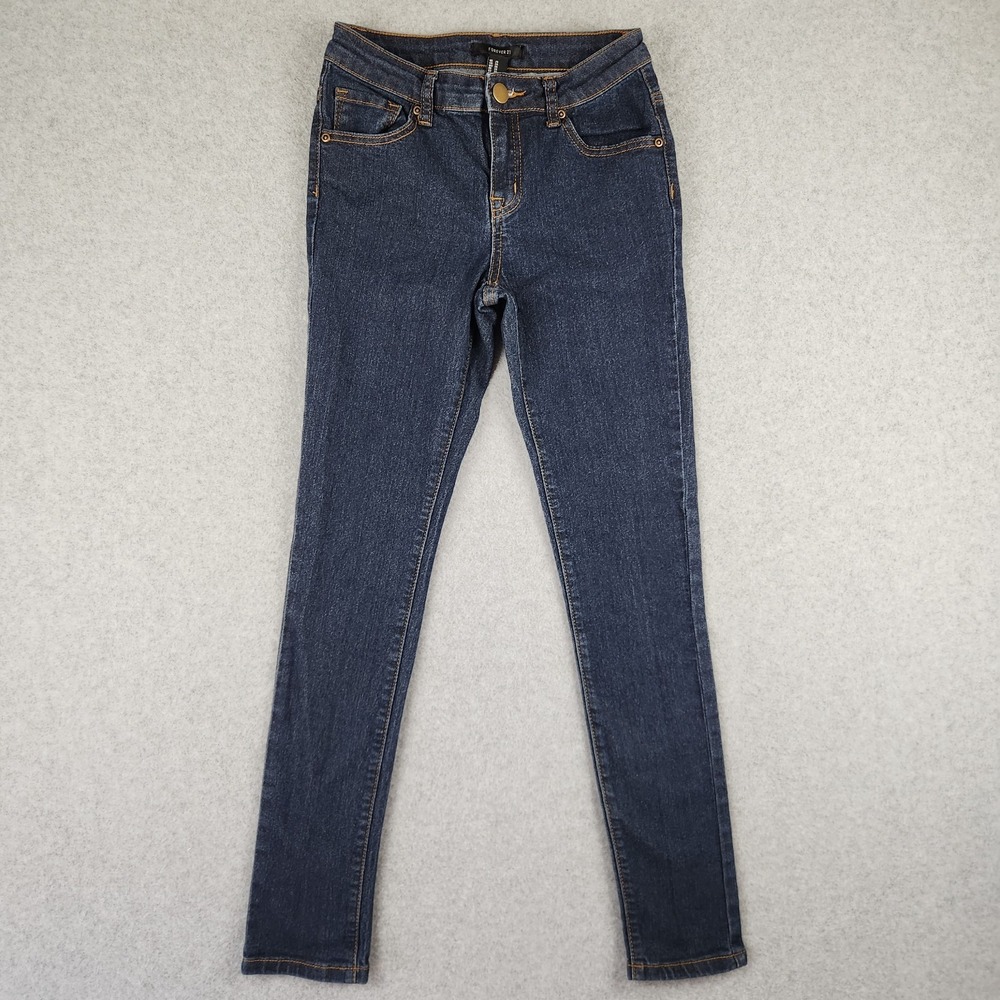 Forever 21 Skinny Jeans Women's 24x28 Blue Dark Wash Jeggings Stretch Soft Denim